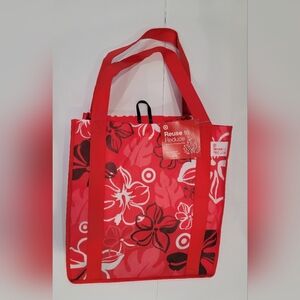 Target Store Red Hawaii Floral Reusable Tote Bag